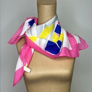 Honig Scarves 💖 Vintage Abstract Multicolored Square Neck Scarf Accessory